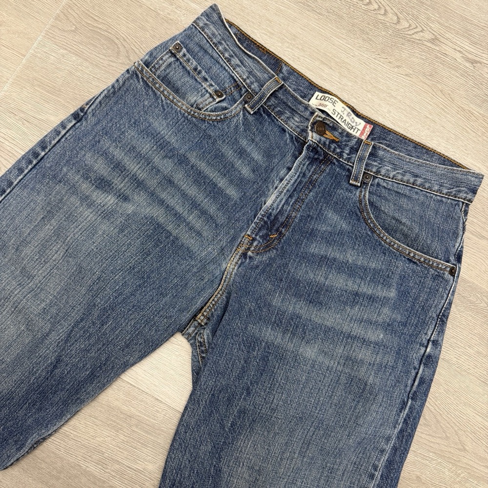Levis 569 Cut Off Shorts Mens 32 Blue Loose Straight Denim Jorts Y2K